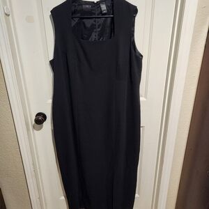 Vintage Y2K 90s Elisabeth Liz Claiborne Black Square Neck Witchy Dress Goth 18